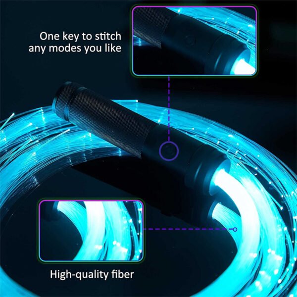 LED Fiber Optic Whip Disco Dance Whips 360° Swivel Glowing Whip 10 Modes Sparkle Flow Toy Rechargeable Light-Up Whip Party Props - Image 27