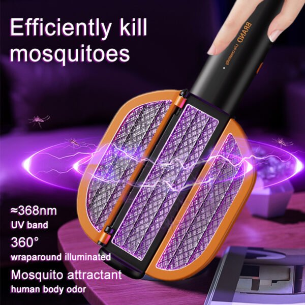 Foldable Portable Mosquito Swatter Safety Electric Shock Mosquito Killer Mute Home 365° UV Fly Trap Repellent Outdoor Bug Zapper - Image 10