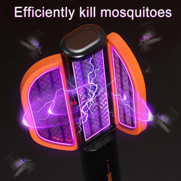 Foldable Portable Mosquito Swatter Safety Electric Shock Mosquito Killer Mute Home 365° UV Fly Trap Repellent Outdoor Bug Zapper - Image 11