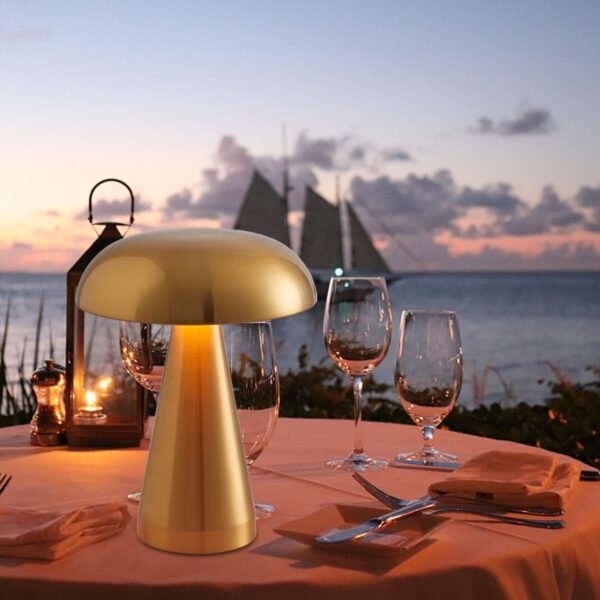 LED Table Lamps Nordic Mushroom Lamp Rechargeable Desktop Lamp Night Lights Touch Dimming Bedside Lamp Restaurant Hotel Bar Home - Image 10