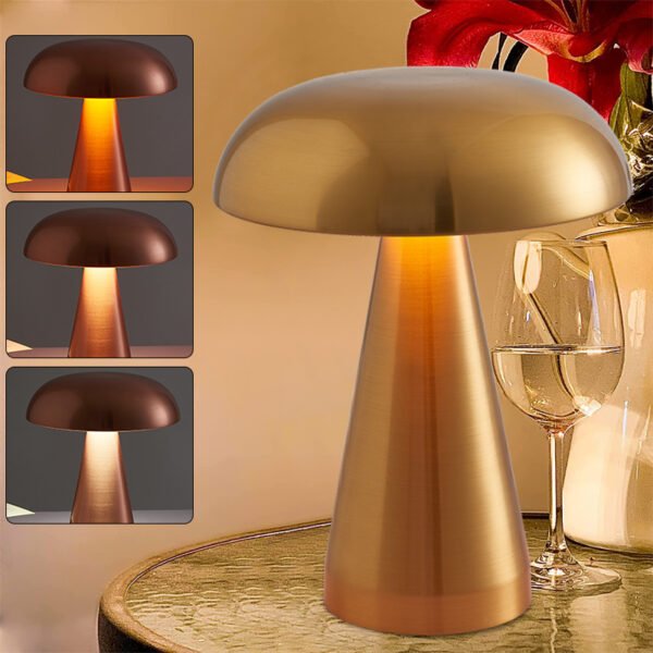 LED Table Lamps Nordic Mushroom Lamp Rechargeable Desktop Lamp Night Lights Touch Dimming Bedside Lamp Restaurant Hotel Bar Home - Image 11