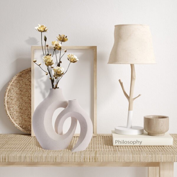 2Pcs Nordic Ceramic Vase Snuggle Set White Matte Creative Vase INS Flower Pot Living Room Home Offical Desktop Decor Accessories - Image 11