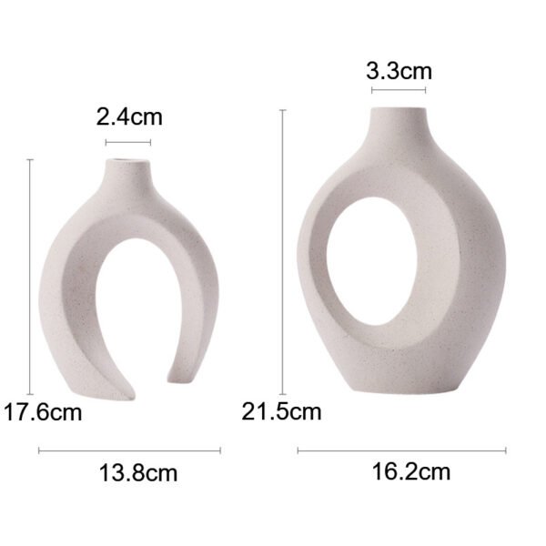 2Pcs Nordic Ceramic Vase Snuggle Set White Matte Creative Vase INS Flower Pot Living Room Home Offical Desktop Decor Accessories - Image 14