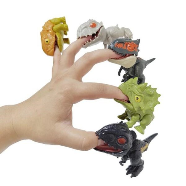 3pcs Finger Dinosaur Tricky Tyrannosaurus Model Biting Hand Fidget Jurassic Dino Toy for Children Kids Dino Movable Joints Gift - Image 2