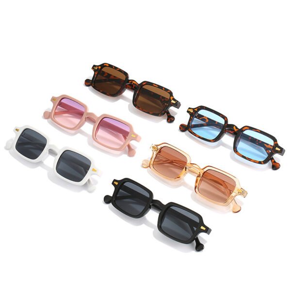 Fashion Square Sunglasses Women Retro Rivets Decoration Gradient Shades UV400 Men Leopard Blue Sun Glasses - Image 20