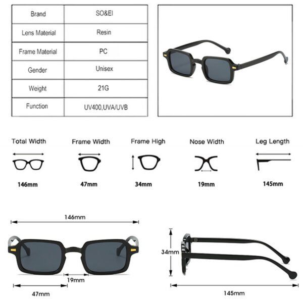Fashion Square Sunglasses Women Retro Rivets Decoration Gradient Shades UV400 Men Leopard Blue Sun Glasses - Image 24