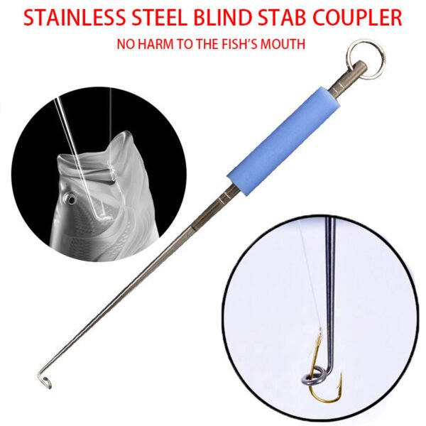 Fishing Blind Poking Fishhook Remover Deep Throat Stainless Steel Unhooking Remover Fish Extractor Deep Throat Stainless Steel U - Image 2