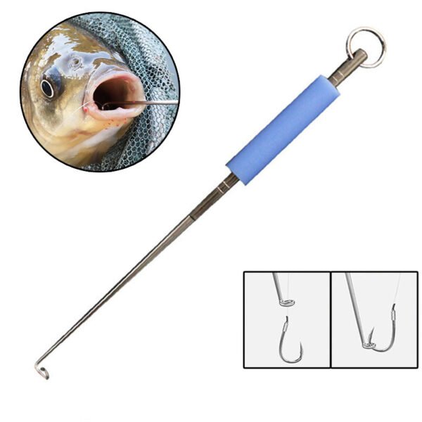 Fishing Blind Poking Fishhook Remover Deep Throat Stainless Steel Unhooking Remover Fish Extractor Deep Throat Stainless Steel U - Image 6