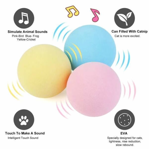 Smart Cat Toy Interactive Ball Cat Toy Pet Playing Ball Pet Creak Supplies Products Cat Toy Ball For Pets - Image 5