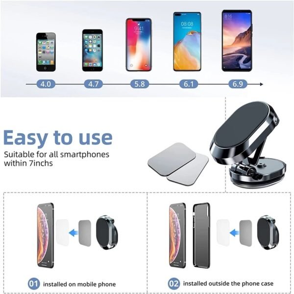 Magnetic Car Phone Holder Magnet Smartphone Mobile Stand Cell GPS For iPhone 14 13 12 11 X Pro Max Xiaomi Mi Huawei Samsung LG - Image 6