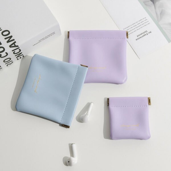 Unisex PU Leather Portable Coin Purse Small Earphone Bag Headphone Organizer Mini Sundry Cosmetic lipstick Change Storage Bag - Image 9