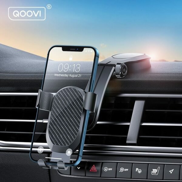 QOOVI Car Phone Holder Stand Cellphone Mount Gravity No Magnetic Support For iPhone 13 Pro Xiaomi Mi11 Samsung S21 Huawei - Image 2