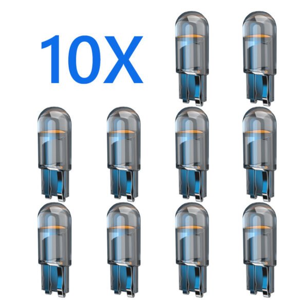 10PCs Latest W5w Led T10 Car Light Cob Glass K 12V License Plate Light - Image 2