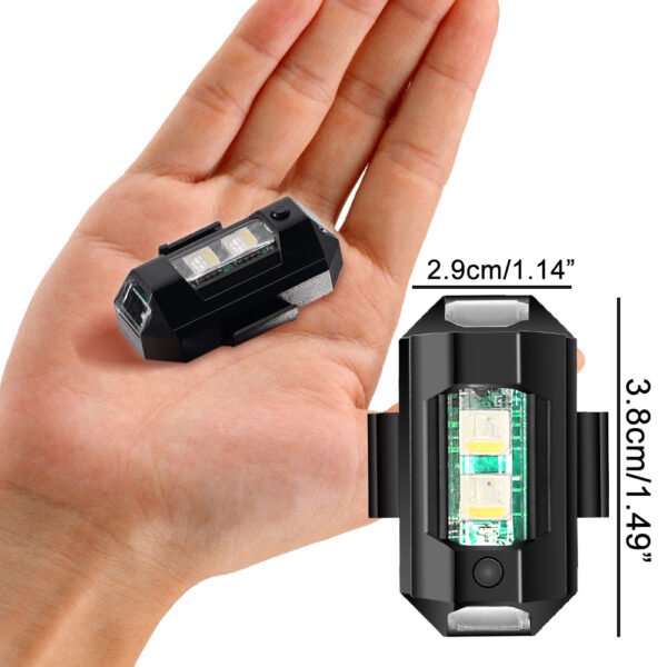 1Pc Universal Led Aircraft Strobe Lights Motorcycle Anti-collision Warning Light with USB Charging 7Colors Turn Signal Indicator - Image 2