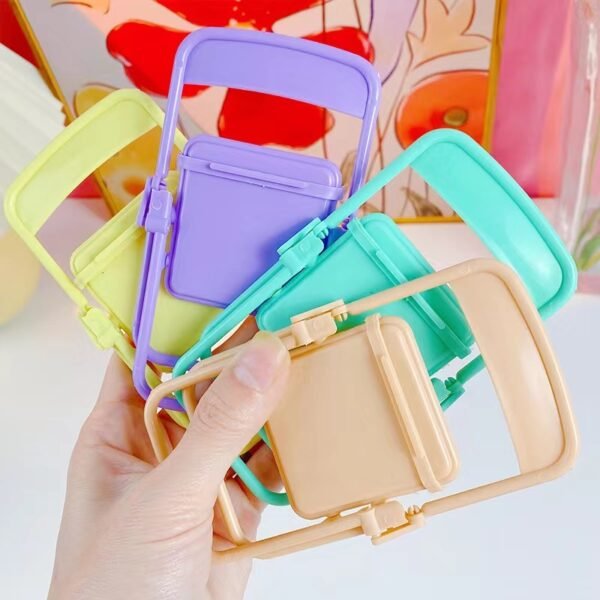 4pcs Cute Sweet Creative Desktop Mini Chair Stand Can Be Used As Decorative Ornaments Foldable Lazy Drama Mobile Phone Holder - Image 4