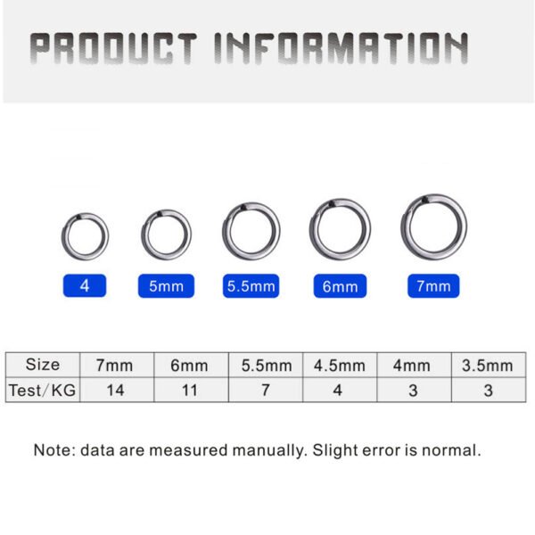 50pcs Fishing Split Rings Crank Hard Bait Snap Stainless Steel Double Loop Split Open Carp Fishing Connector Accessories Pesca - Image 4