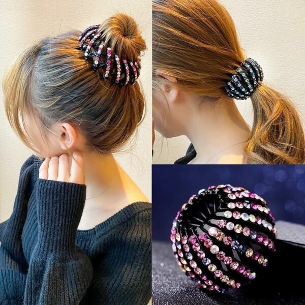 Women Bun Crystal Hair Claw Fashion Female Ponytail Headwear Horsetail Buckle Hair Clip Bird Nest Expanding Hair Accessories - Image 5