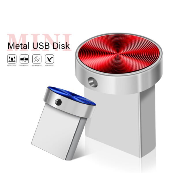 Mini Metal Button USB Flash Drives 64GB Blue Fashion Memory Stick Red External Storage Creative Gift Pen Drive Silver Pendrive - Image 18