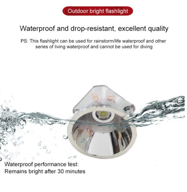 Mini Led Household Flashlight Outdoor Camping Lighting Portable Aluminum Alloy Waterproof Strong Light Rechargeable Flashlight - Image 6