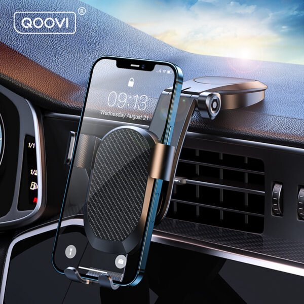 QOOVI Car Phone Holder Cell Phone Stand Smartphone Mount Gravity No Magnetic Support For iPhone 13 12 11 X Xiaomi Samsung Huawei - Image 2