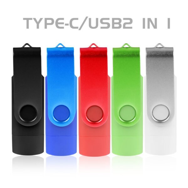2 in 1 TYPE-C for Mobile phone USB Flash Drive 64GB Rotatable Black Memory Stick Green Pen Drive Red Pendrive Blue U Disk - Image 9