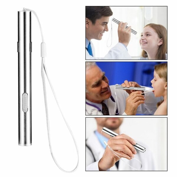 Energy-saving Portable Professional Medical Handy Pen Light USB Rechargeable Mini Flashlight LED Torch with Stainless Steel Clip - Image 3