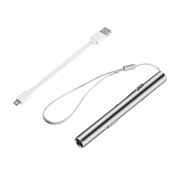 Energy-saving Portable Professional Medical Handy Pen Light USB Rechargeable Mini Flashlight LED Torch with Stainless Steel Clip - Image 6