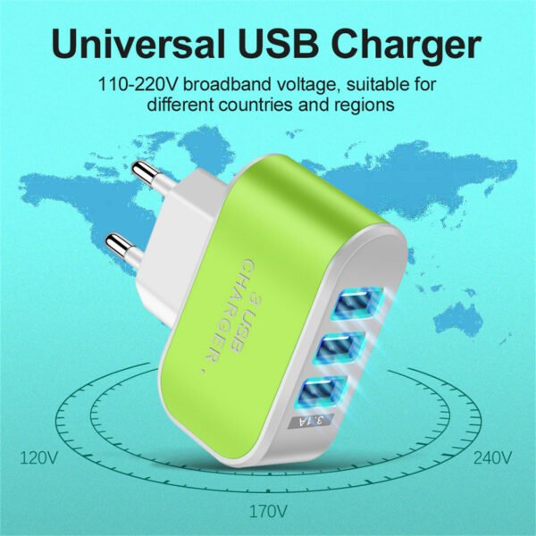 3Usb Candy Charger LED Luminous Mobile Phone Charging Head Intelligent Multi Port USB Charger Travel Charging/EU for xiaomi - Image 31