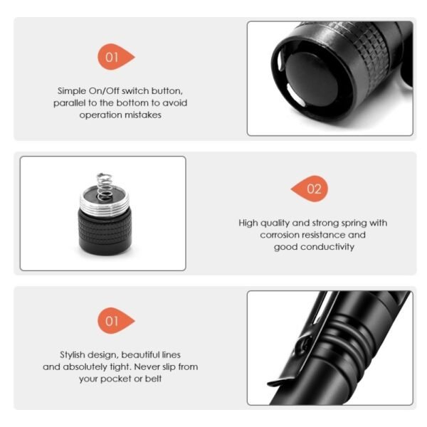 Mini Portable LED Flashlight Pocket Ultra Bright High Lumens Handheld Pen Light linterna led Torch for Camping Outdoor Emergency - Image 3