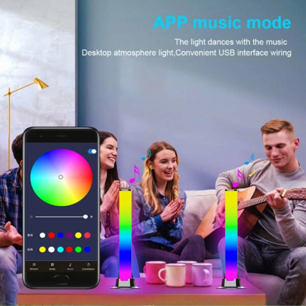 RGB Symphony Lights LED Sound Control Light Music Rhythm Ambient Pickup Lamp App Control Strip Light For Computer Desktop Decor - Image 10