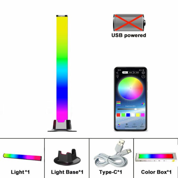 RGB Symphony Lights LED Sound Control Light Music Rhythm Ambient Pickup Lamp App Control Strip Light For Computer Desktop Decor - Image 8
