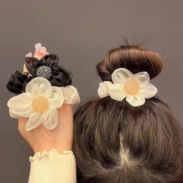 Gauze Sun Flower Large Intestine Hair Ring Hair Rope Women's Ponytail Hair Ring Accessories Rubber Band Headwear Fashion New - Image 8