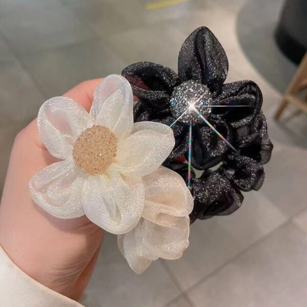 Gauze Sun Flower Large Intestine Hair Ring Hair Rope Women's Ponytail Hair Ring Accessories Rubber Band Headwear Fashion New - Image 9