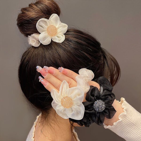 Gauze Sun Flower Large Intestine Hair Ring Hair Rope Women's Ponytail Hair Ring Accessories Rubber Band Headwear Fashion New - Image 10