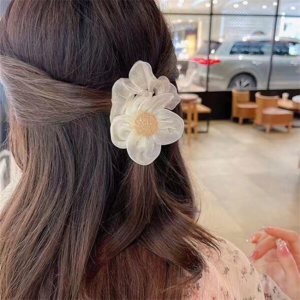Gauze Sun Flower Large Intestine Hair Ring Hair Rope Women's Ponytail Hair Ring Accessories Rubber Band Headwear Fashion New - Image 11