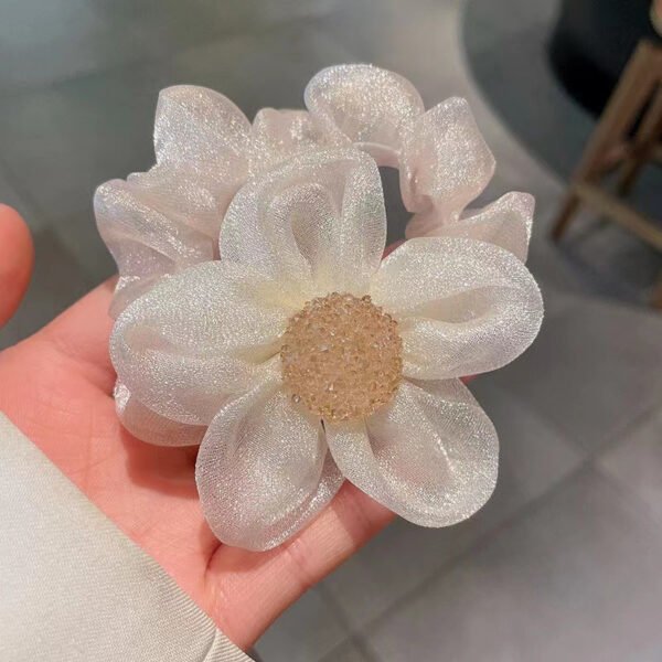 Gauze Sun Flower Large Intestine Hair Ring Hair Rope Women's Ponytail Hair Ring Accessories Rubber Band Headwear Fashion New - Image 7