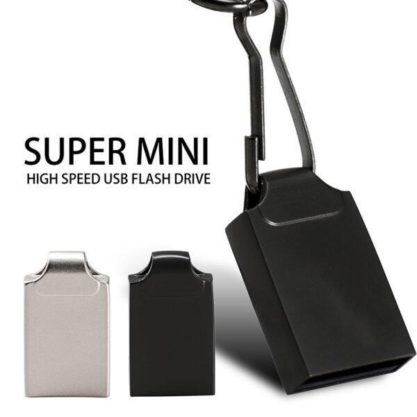 Mini USB Flash Drives 64GB High Speed Pen Drive Fashion Memory Stick Metal Free Key Chain Pendrive Black Storage Devices Silver - Image 9