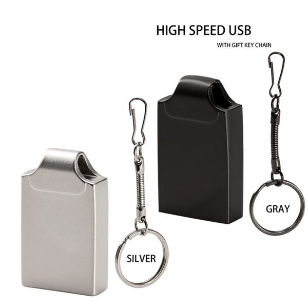 Mini USB Flash Drives 64GB High Speed Pen Drive Fashion Memory Stick Metal Free Key Chain Pendrive Black Storage Devices Silver - Image 13