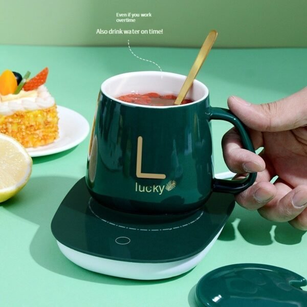 Electric Heated Coffee Mug Heating Coaster for Home Office Milk Tea Water Heating Mat Smart Thermostatic Warmer Pad - Image 2
