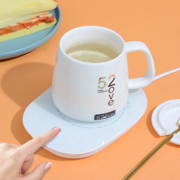 Electric Heated Coffee Mug Heating Coaster for Home Office Milk Tea Water Heating Mat Smart Thermostatic Warmer Pad - Image 3