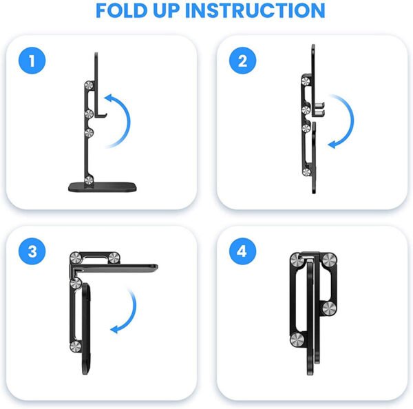 Three Sections Foldable Desk Mobile Phone Holder For iPhone iPad Tablet Flexible Table Desktop Adjustable Cell Smartphone Stand - Image 14