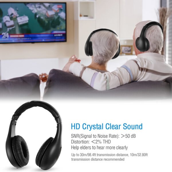 Wireless RF Headphones HiFi Over Ear Headsets RF Transmitter Receiver - Image 2