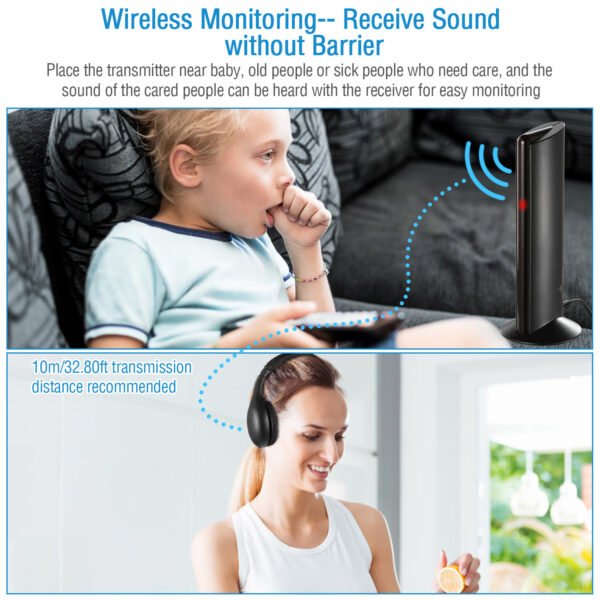 Wireless RF Headphones HiFi Over Ear Headsets RF Transmitter Receiver - Image 5