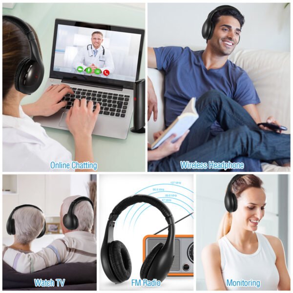 Wireless RF Headphones HiFi Over Ear Headsets RF Transmitter Receiver - Image 7