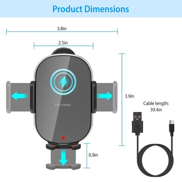 Car Wireless Phone Charger Car Air Vent Phone Mount Holder Bracket Fast Charge 15W 10W 7.5W Automatic Clamping Fit for iPhone 13 13Pro Max 12 Pro Max Series Samsung Galaxy S21 S20 Series - Image 8