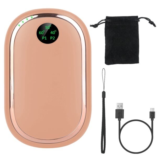 Rechargeable Hand Warmer Electric Hand Heater Portable Reusable Pocket Warmer Power Bank with Digital Display Sunset Light 3 Levels Double-sided Heating - Image 10