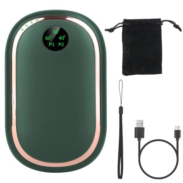 Rechargeable Hand Warmer Electric Hand Heater Portable Reusable Pocket Warmer Power Bank with Digital Display Sunset Light 3 Levels Double-sided Heating - Image 17