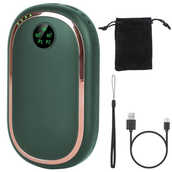 Rechargeable Hand Warmer Electric Hand Heater Portable Reusable Pocket Warmer Power Bank with Digital Display Sunset Light 3 Levels Double-sided Heating - Image 14
