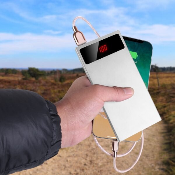 20000mAh Power Bank Ultra Thin External Battery Pack Phone Charger Dual USB Ports Flashlight Battery Remain Display - Image 22