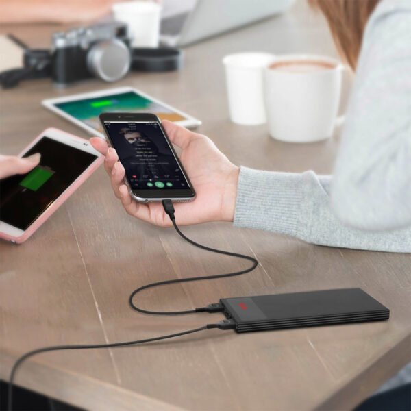 20000mAh Power Bank Ultra Thin External Battery Pack Phone Charger Dual USB Ports Flashlight Battery Remain Display - Image 10